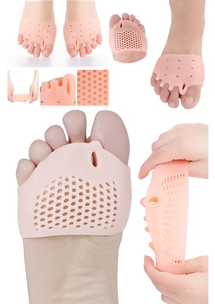 5 Delikli Unisex Ayak Konfor Silikonu, Metatarsal Destek, Yürüyüş ve Koşu Pedi