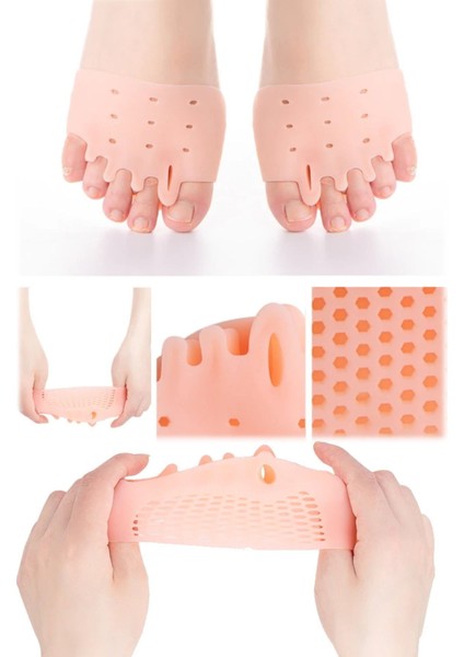 5 Delikli Unisex Ayak Konfor Silikonu, Metatarsal Destek, Yürüyüş ve Koşu Pedi