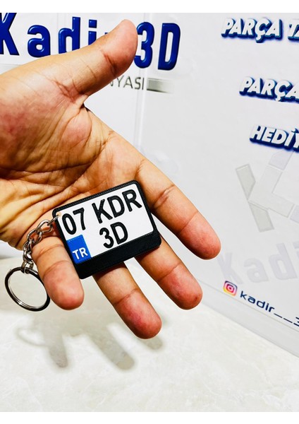 Plaka Anahtarlık - Motor - Kişiye Özel - Kare -Tek Taraflı - Anahtarlık
