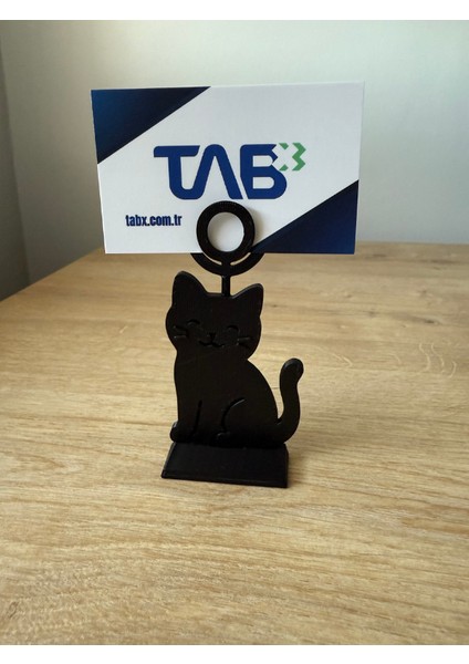Kedi Figürlü Masaüstü Not & Fotoğraf Tutucu – Siyah Kağıt Klipsi Standı | Dekoratif Organizer fiyatları