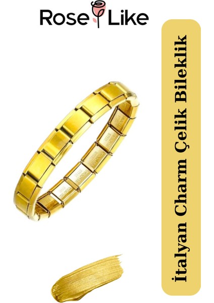 Italyan Charm Çelik Bileklik - Yazısız modelleri