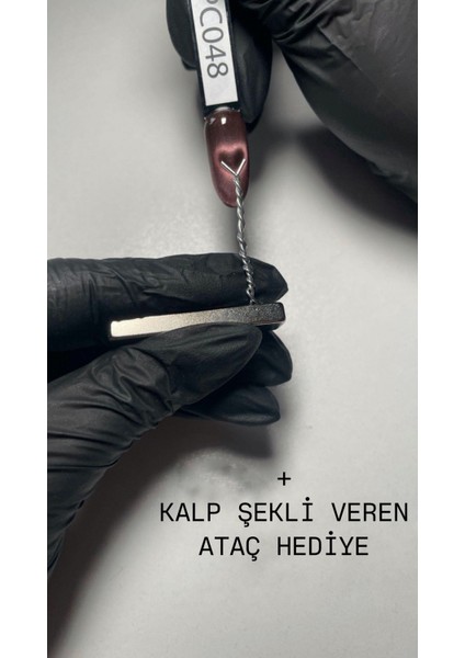 Kalp Şekli Veren Ataş Süper Güçlü Cat Eye / Kedi Gözü Kalıcı Oje Mıknatısı