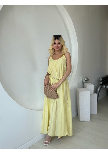 Sarı Ince Askılı Elbise fiyatları