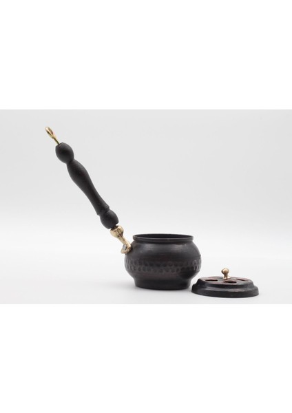 Kahverengi Bakır Otantik Eskitme Buhurdanlık Şık ve Doğal Görünümlü.