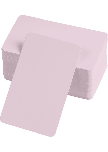 Boş Kelime Kartları 5x8 cm - 50 Adet Oval Kenarlı | Tabu & Not Kartları - Pembe