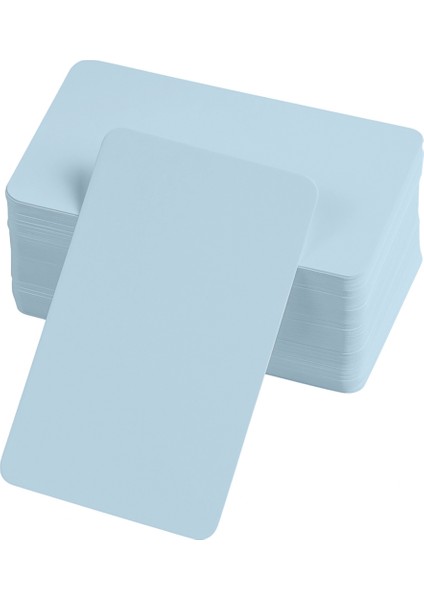 Boş Kelime Kartları 5x8 cm - 50 Adet Oval Kenarlı | Tabu & Not Kartları - Mavi