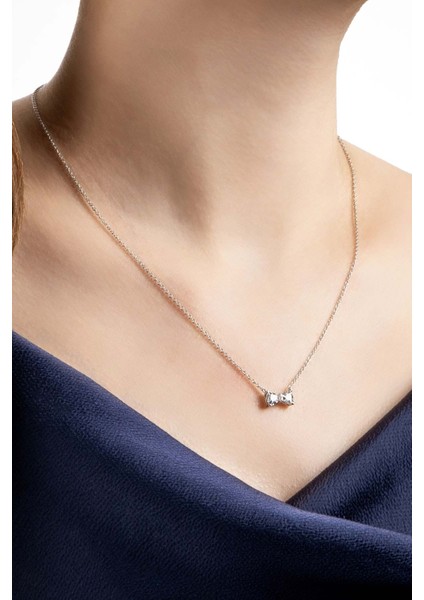 Işıltılı Fiyonk 18 Ayar Beyaz Altın Kaplama 45 cm Gümüş Kolye fiyatları