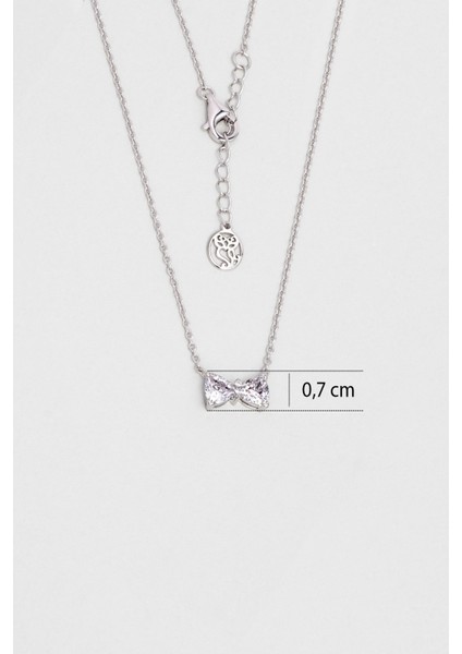 Işıltılı Fiyonk 18 Ayar Beyaz Altın Kaplama 45 cm Gümüş Kolye modelleri