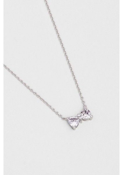 Işıltılı Fiyonk 18 Ayar Beyaz Altın Kaplama 45 cm Gümüş Kolye indirimleri