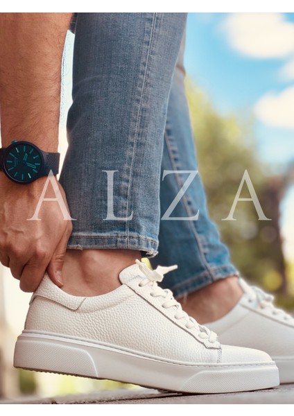 Premium Kalite Hakiki Deri Erkek Sneaker, Günlük Rahat Ayakkabı, Ultra Konfor Taban