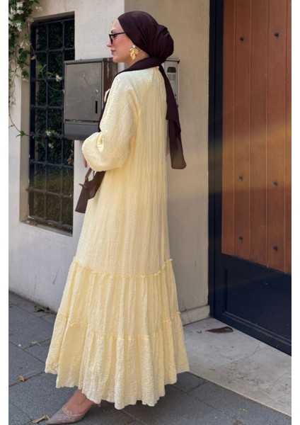 Soléa Fırfır Detaylı Butter Yellow Elbise fırsatları