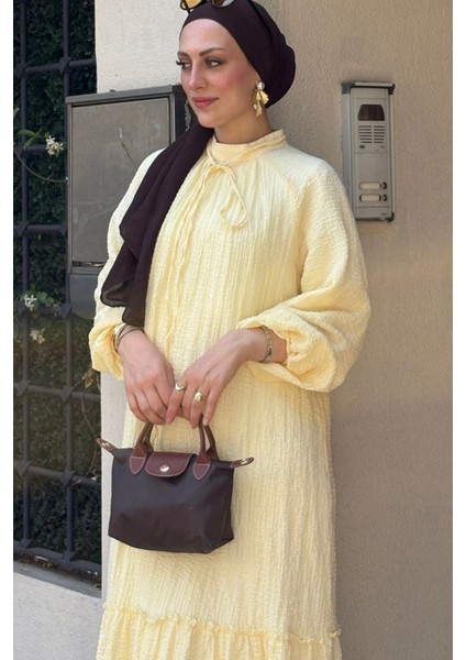 Soléa Fırfır Detaylı Butter Yellow Elbise indirimleri