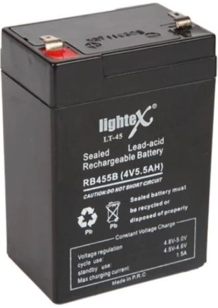 Lıghtex LT-45N 4 Volt - 5 Amper Kuru Akü (Işıldak Aküsü) (4887)