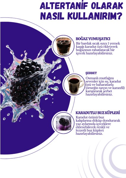 2'li Avantaj Paketi - Kara Üzüm Özü, Karadut Özü - Şeker İlavesiz Soğuk Sıkım 640 Gr x 2 Adet indirimleri