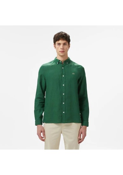 Slim Fit Keten Gömlek
