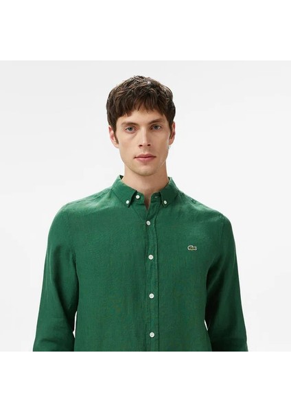 Slim Fit Keten Gömlek