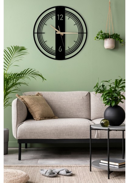 Dekoratif Siyah Metal Duvar Saati 60X60CM [2350-60x60] fiyatları