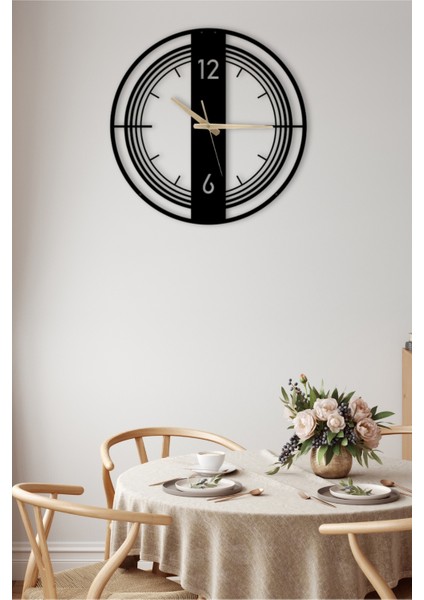 Dekoratif Siyah Metal Duvar Saati 60X60CM [2350-60x60] modelleri
