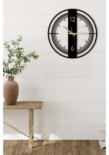 Dekoratif Siyah Metal Duvar Saati 45X45CM [1250-45x45]