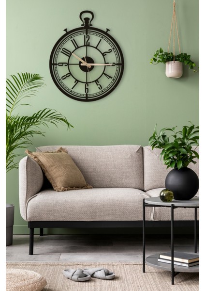 Dekoratif Antika Tasarım Türkçe Rakamlı Siyah Metal Duvar Saati 37X45CM [1252-37x45] fiyatları