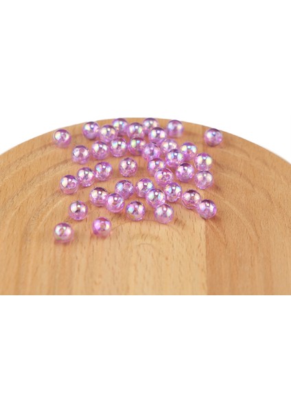 Plastik Inci Lila Boncuk Kaplama Janjanlı 8 mm 500 Gram Çanta ve Takı Aksesuar Boncuğu