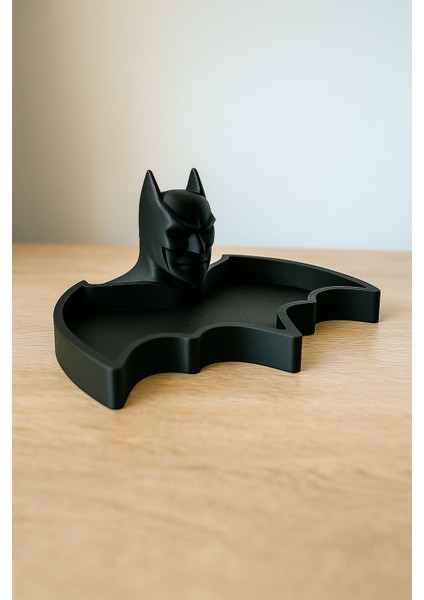 Batman Temalı Siyah Masaüstü Organizer |anahtarlık-Takı-Eşya Tabağı (Yaklaşık 10 Cm)