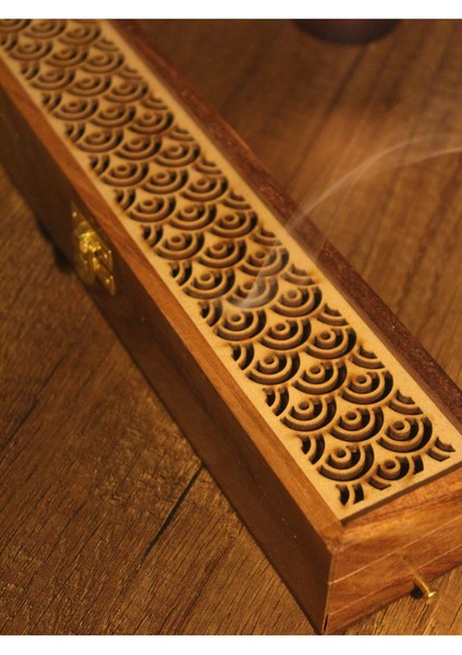 Ağaç Tabut Çubuk ve Konik Özel Tasarım Çekmeceli Tütsülük Kahverengi modelleri