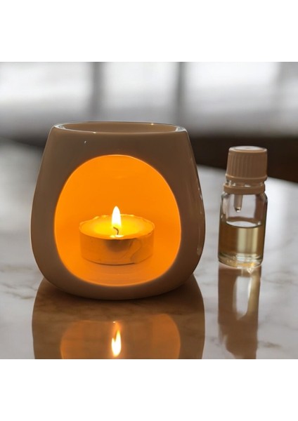 Şık Beyaz Seramik Buhurdanlık, Zarif ve Sade Dekorasyon Parçası