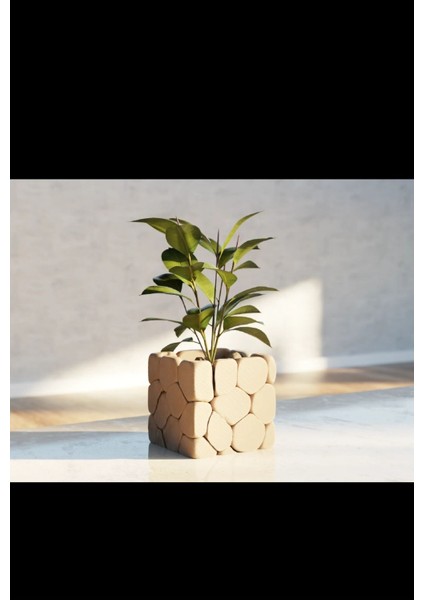 Taş Duvar Modelli Modern Saksı