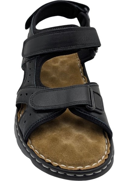 Sayar - 051 | Erkek Hakiki Deri Ortopedik Sandalet - Siyah - 41 modelleri