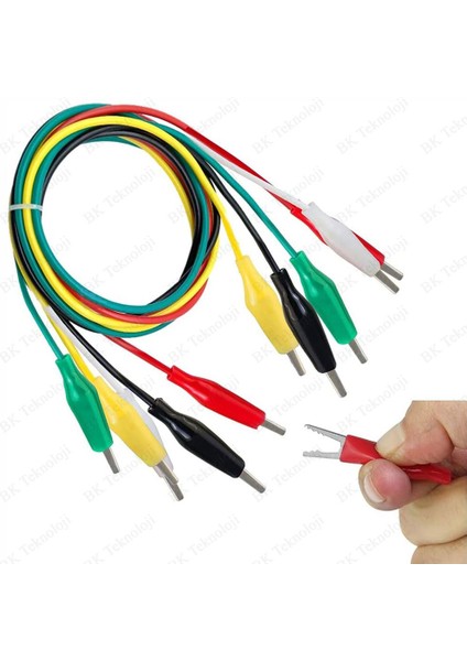 Kablolu Renk Kodlu 45MM Büyük Boy Krokodil 5 Renk 5'li Paket