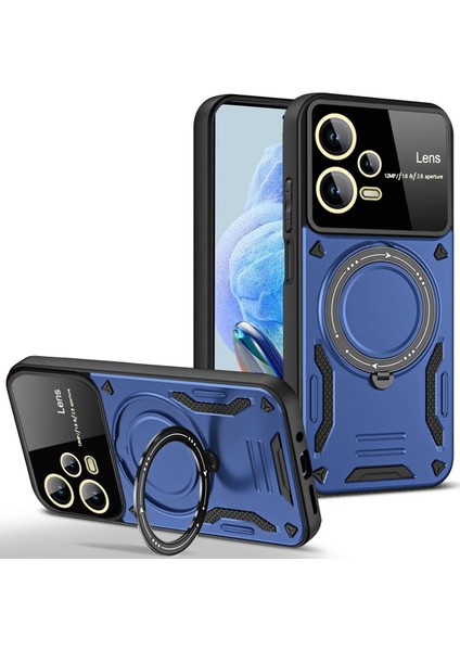 Xiaomi Redmi Note 12 Pro 5g Kılıf Joy Lens Standlı Kapak - Lacivert Inslm