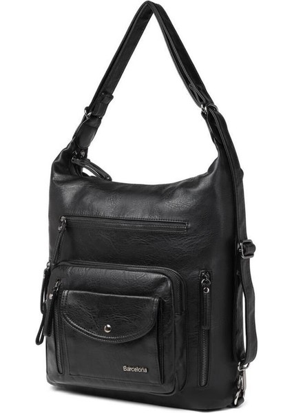 Yıkama Deri Hem Sırt Hem Omuz Kadın Çantası 21-K Barcelona 1580-7 modelleri