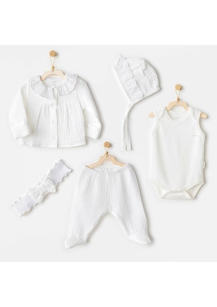 Andywawa AC25840 Natural Gift Müslin 5'li Hastane Çıkışı White