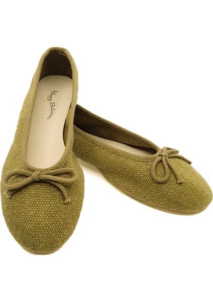 Haki Keten Kumaş Barefoot Babet Ayakkabı fırsatları