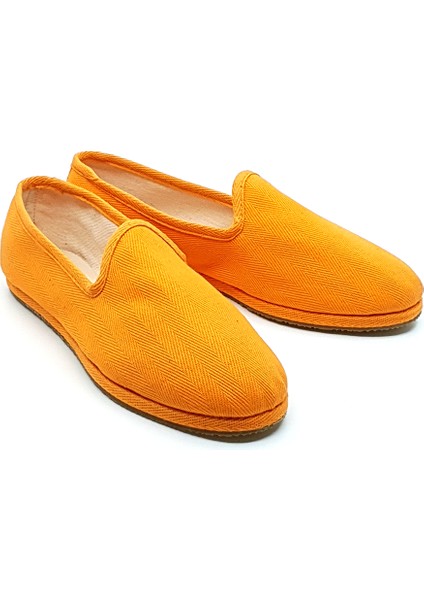 Turuncu Koton Kumaş Barefoot Slipper