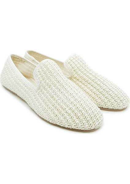 Beyaz Örgü Barefoot Slipper
