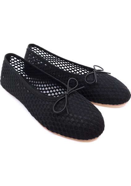 Siyah File Barefoot Babet Ayakkabı