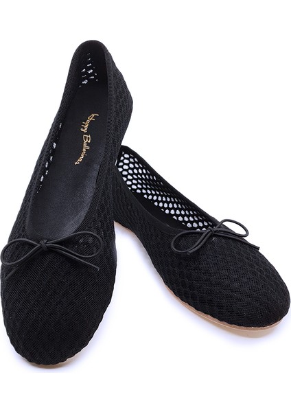 Siyah File Barefoot Babet Ayakkabı