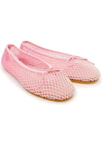 Pembe Degrade Örgü Barefoot Babet Ayakkabı