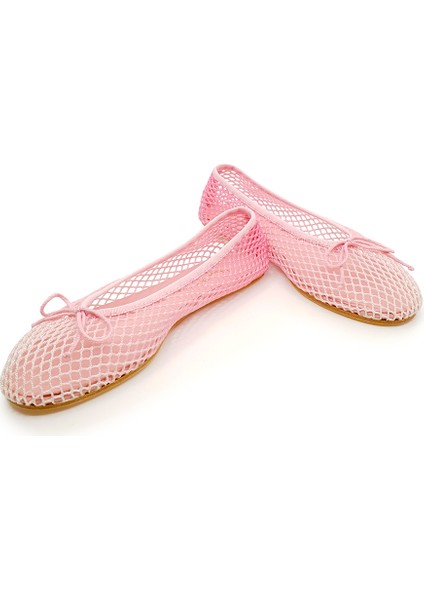Pembe Degrade Örgü Barefoot Babet Ayakkabı