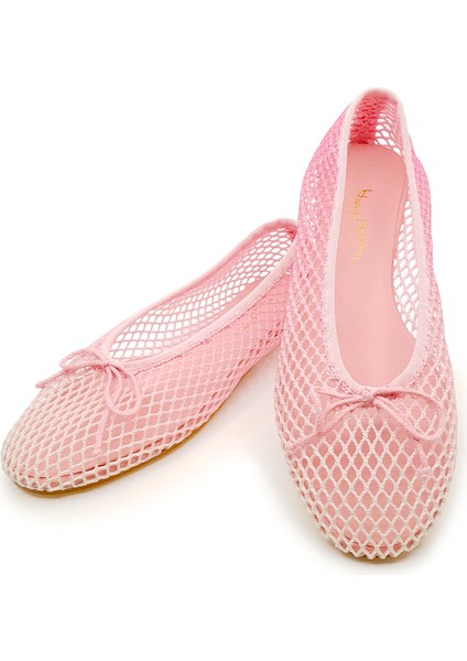 Pembe Degrade Örgü Barefoot Babet Ayakkabı