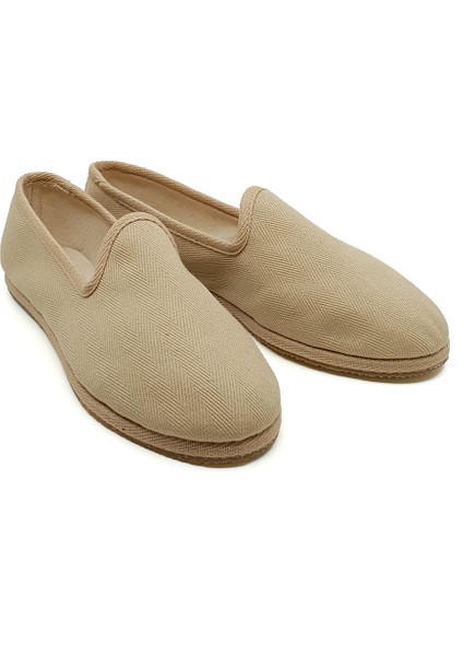 Bej Koton Kumaş Barefoot Slipper