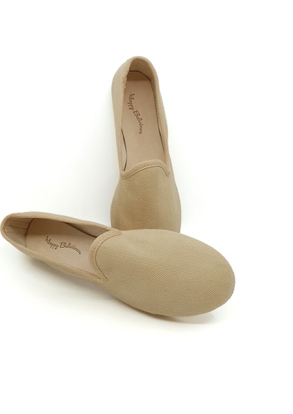 Bej Koton Kumaş Barefoot Slipper