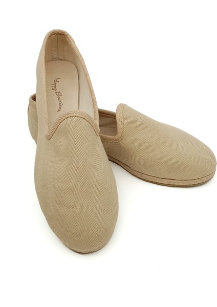 Bej Koton Kumaş Barefoot Slipper