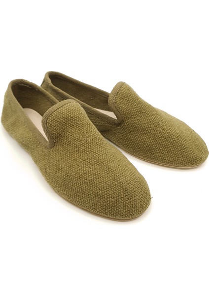 Haki Keten Kumaş Barefoot Slipper