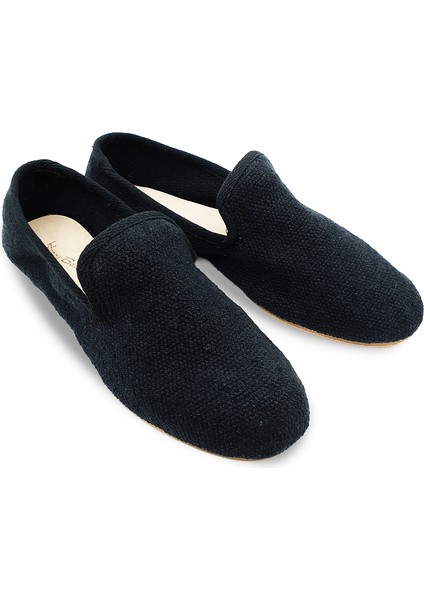 Siyah Keten Kumaş Barefoot Slipper