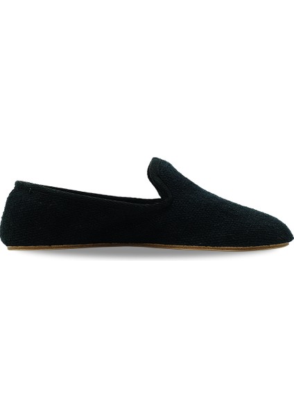Siyah Keten Kumaş Barefoot Slipper
