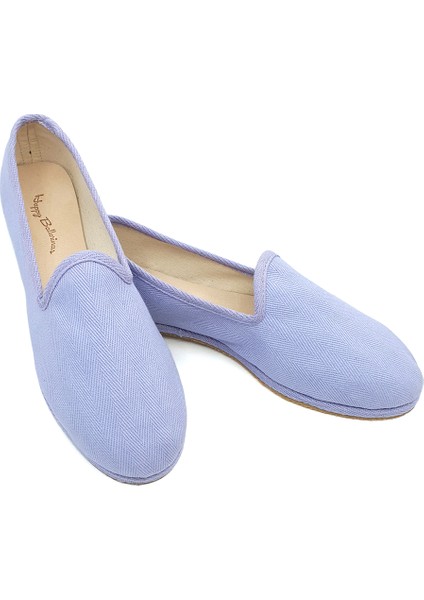 Leylak Rengi Koton Kumaş Barefoot Slipper
