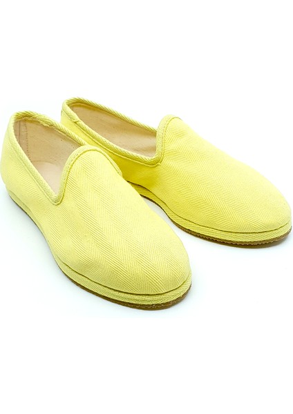 Sarı Koton Kumaş Barefoot Slipper